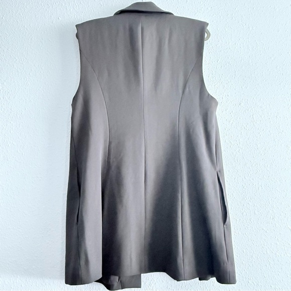 Free People Suit Shop Vest Gray with Shoulder Pads and Pockets Lined Size L - Picture 5 of 13